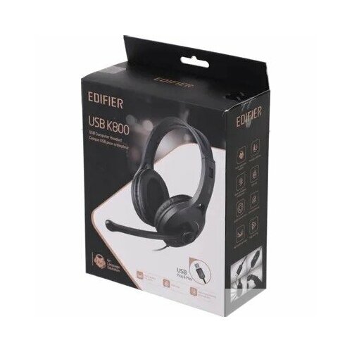Edifier K800 USB черный 28м накладные USB оголовье 5040₽