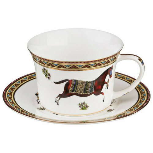 Чашка с блюдцем lefard лошадь 250мл фарфор 3101₽