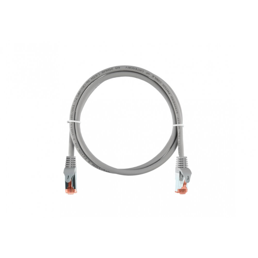 Патч-корд NIKOMAX Essential Line S/FTP 4 пары, Кат.6a 2хRJ45/8P8C, медь, 26AWG (7х0,150мм), LSZH нг(А)-HFLTx, светло-серый, - фото №1