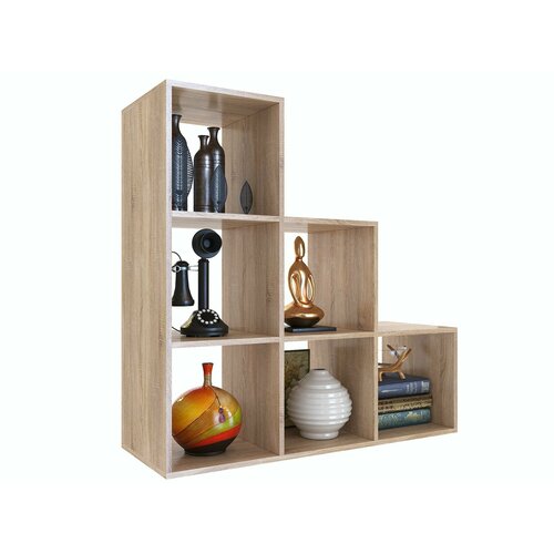 Стеллаж для книг 6 секции лесенка Каллакс 107х107х39 дуб сонома 8481₽