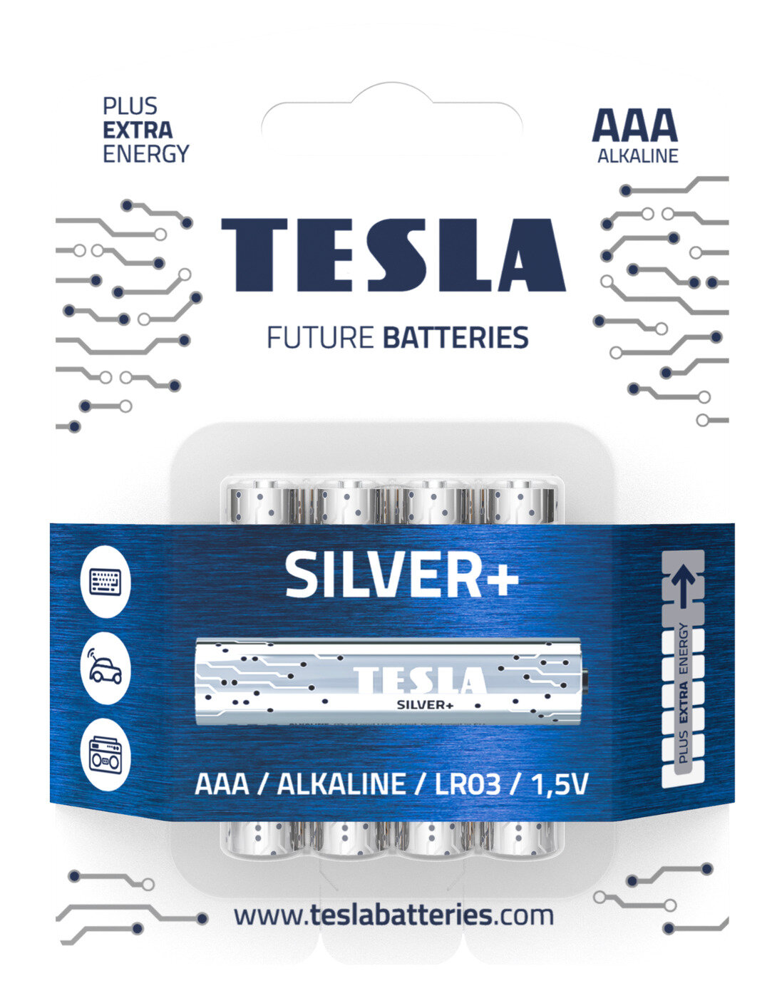 Батарейки щелочные Tesla AAA/LR03, 4 шт