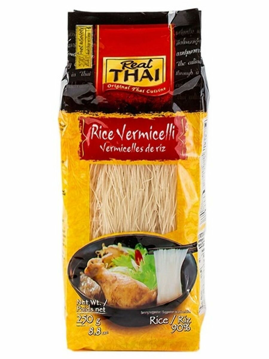 Вермишель рисовая Rice Vermicelli Real Thai 250 гр, ЭксИм Пасифик