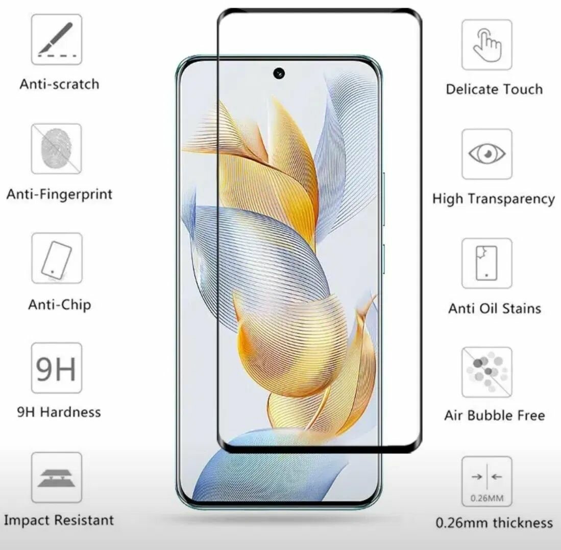 Защитное стекло Premium для Huawei P60 Pro, Высококачественное премиальное защитное стекло для Huawei P60 Pro — фото 1