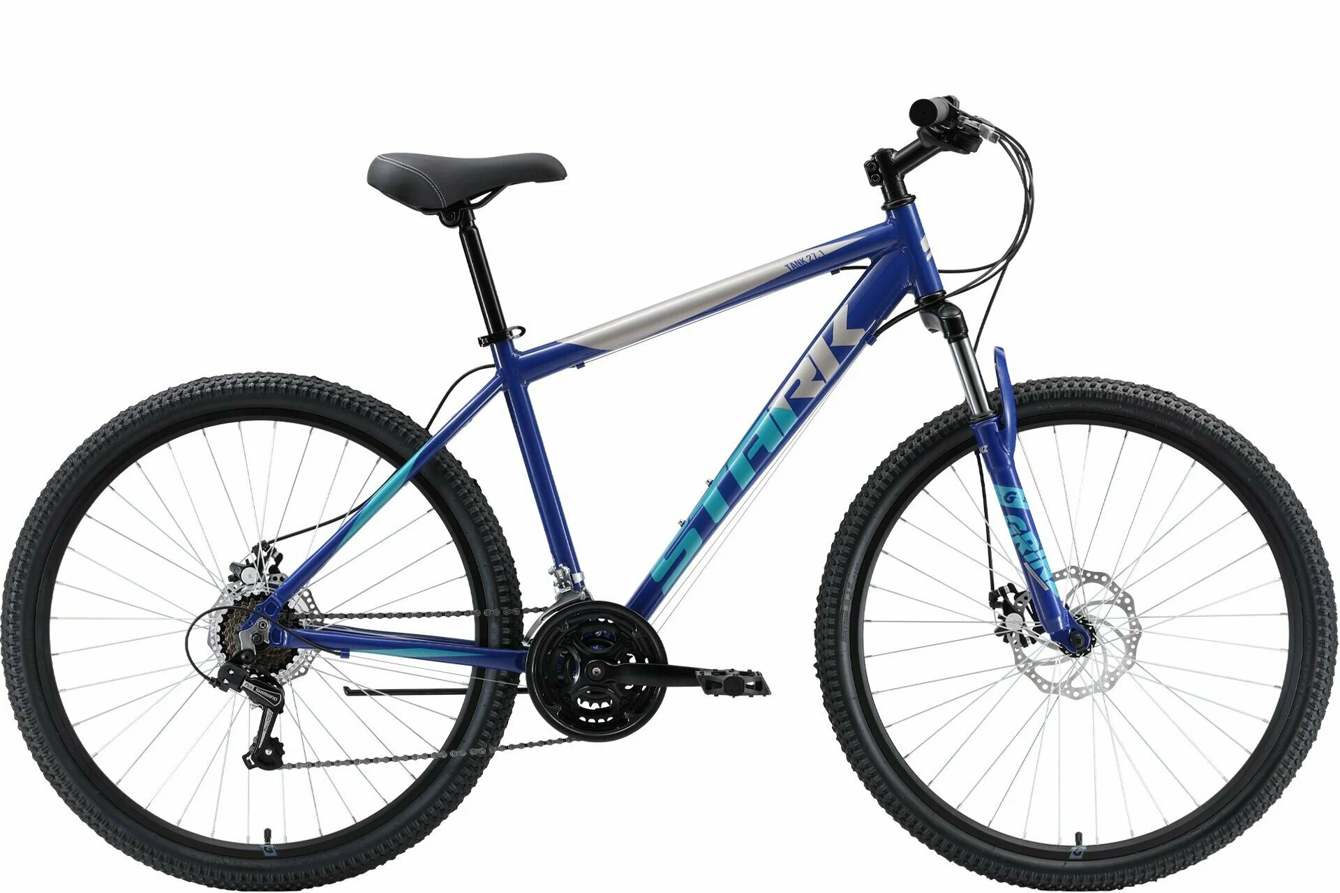 Горный (MTB) велосипед STARK Tank 27.1 D синий/белый 18" HQ-0009943