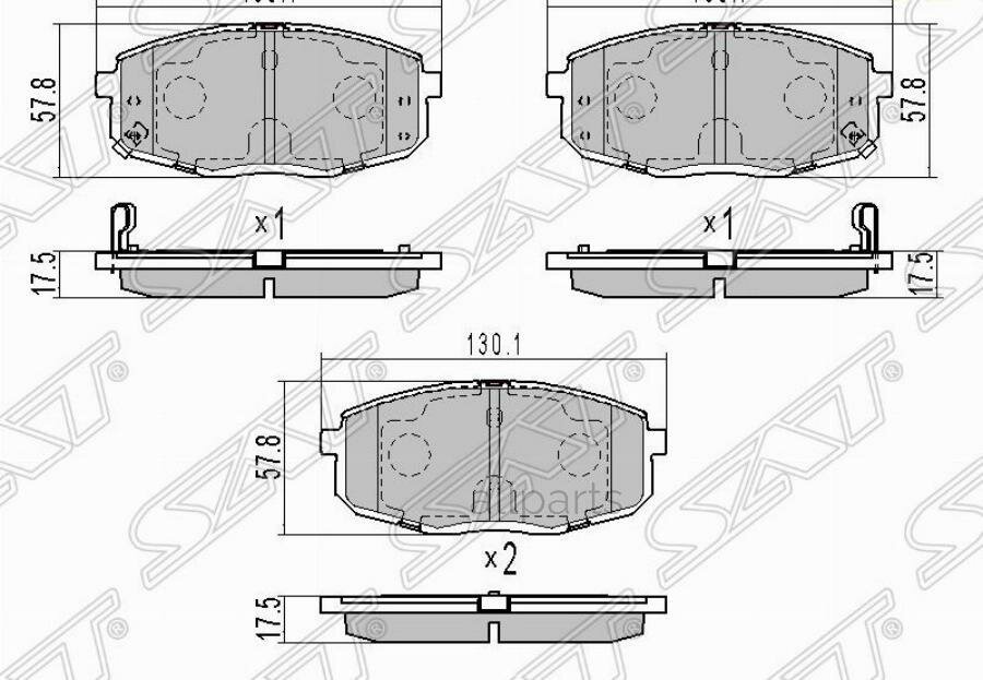 SAT ST-58101-1HA10 Колодки тормозные (Спереди) Hyundai Creta 15-20 / Kia Ceed 06-18 / Cerato 08-13 / Seltos 19-22 / Sou