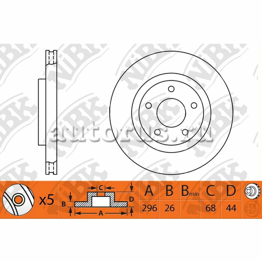 NIBK RN1303 Диск тормозной