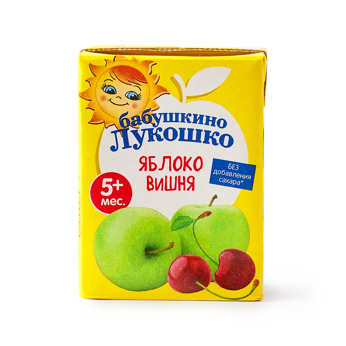 Сок Бабушкино Лукошко "Яблоко-Вишня", с 5 мес, без сахара, 200 мл