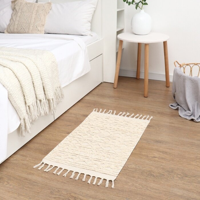 фото Ковер Tufting 50х80 ± 3 см, 1500 гр/м2, 70% хлопок, 30% полиэстер (комплект из 2 шт)