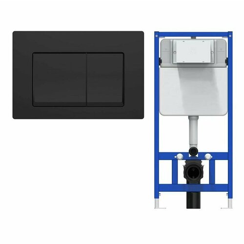 GROSSBERG SET Инсталляция для унитаза AJ106 c кнопкой смыва D008 черный матовый