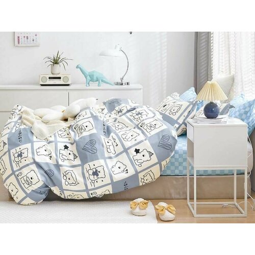 Комплект постельного белья, евро, сатин твил, 100% хлопок, 4 наволочки