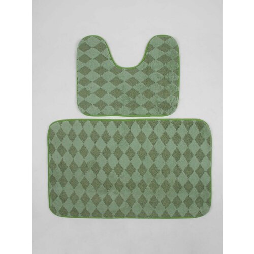 Коврики для ванной и туалета 2шт. Ромбики.