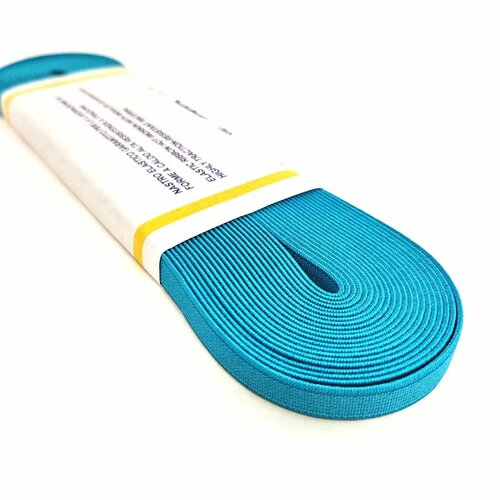 Резинка тканая для одежды обуви ширина 10 мм цвет ярко голубой 10 м 399₽