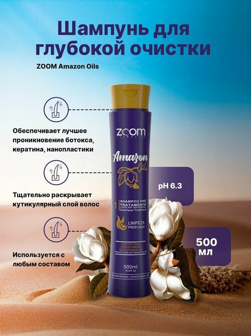 Шампунь для глубокой очистки ZOOM Amazon Oils 500 ml