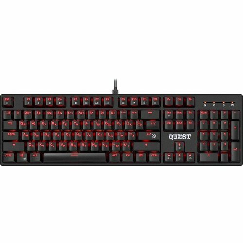 Клавиатура Defender Quest GK-596 игровая проводная мех подсветка104 клавиши USB черная 349900₽