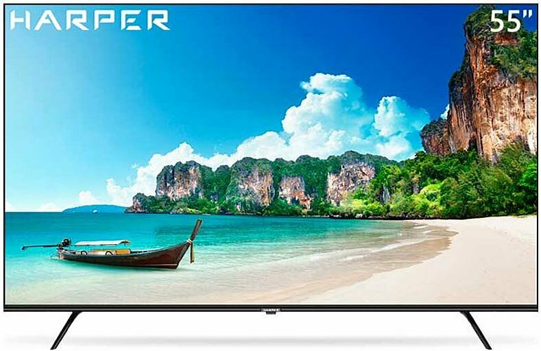 Телевизор LCD Harper 55U771TS (UHD, безрамочный, Android Smart TV)