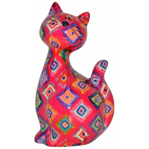 Кошка Карамель средняя красная с разноцветными ромбами 2600₽