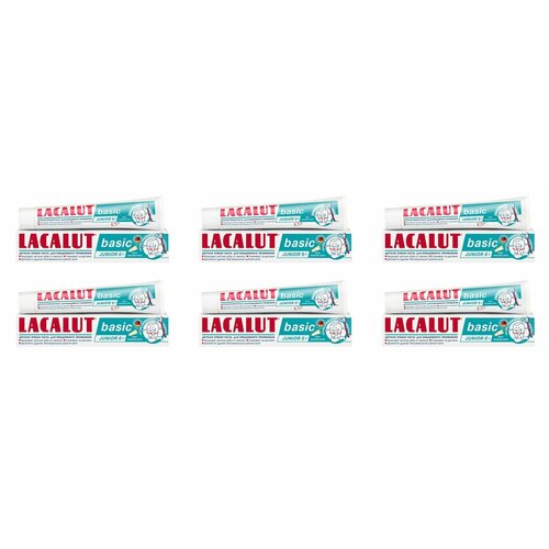 Lacalut Зубная паста, Basic Junior 6+, 60г, 6 уп. зубная паста lacalut basic junior 60 гр