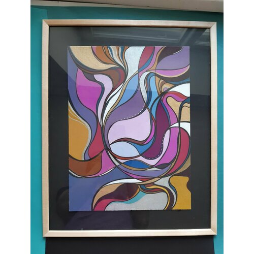 Картина 30х40 см Абстракция акрилом на картоне 3000₽