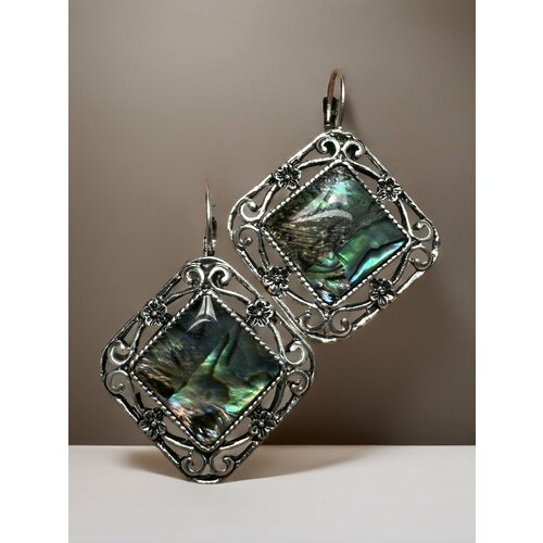 Серьги ФАБРИКА украшений Винтаж Квадро, гелиотис