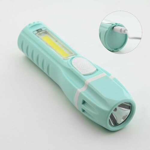 Фонарь ручной аккумуляторный 1 Вт боковой 3 Вт COB 800 мАч 2 режима 135 х 4 см 499₽