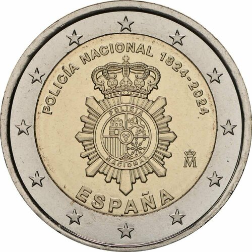 Испания 2 евро 2024 Национальная полиция флаг национальной полиции испании 3x5 футов
