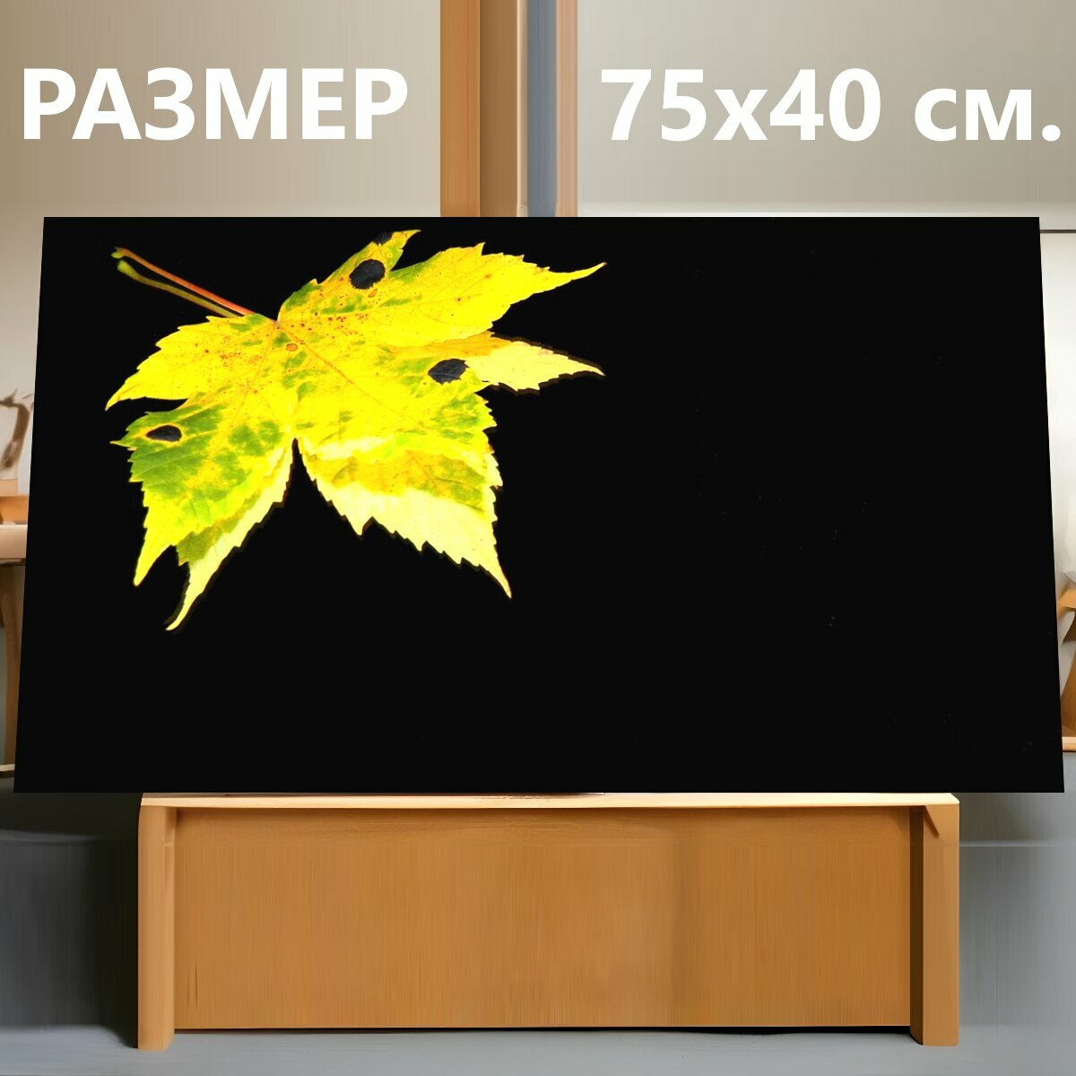 Картина на холсте "Лезвие, осень, осенние листья" на подрамнике 75х40 см. для интерьера