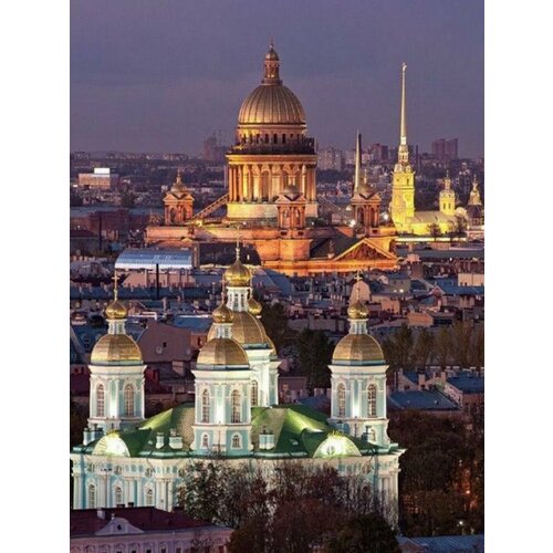 Картина по номерам Вечерний Санкт-Петербург холст на подрамнике 40х50 см, GS2076 картина по номерам пейзаж город питер 40х50 см на подрамнике gs 1473 санкт петербург