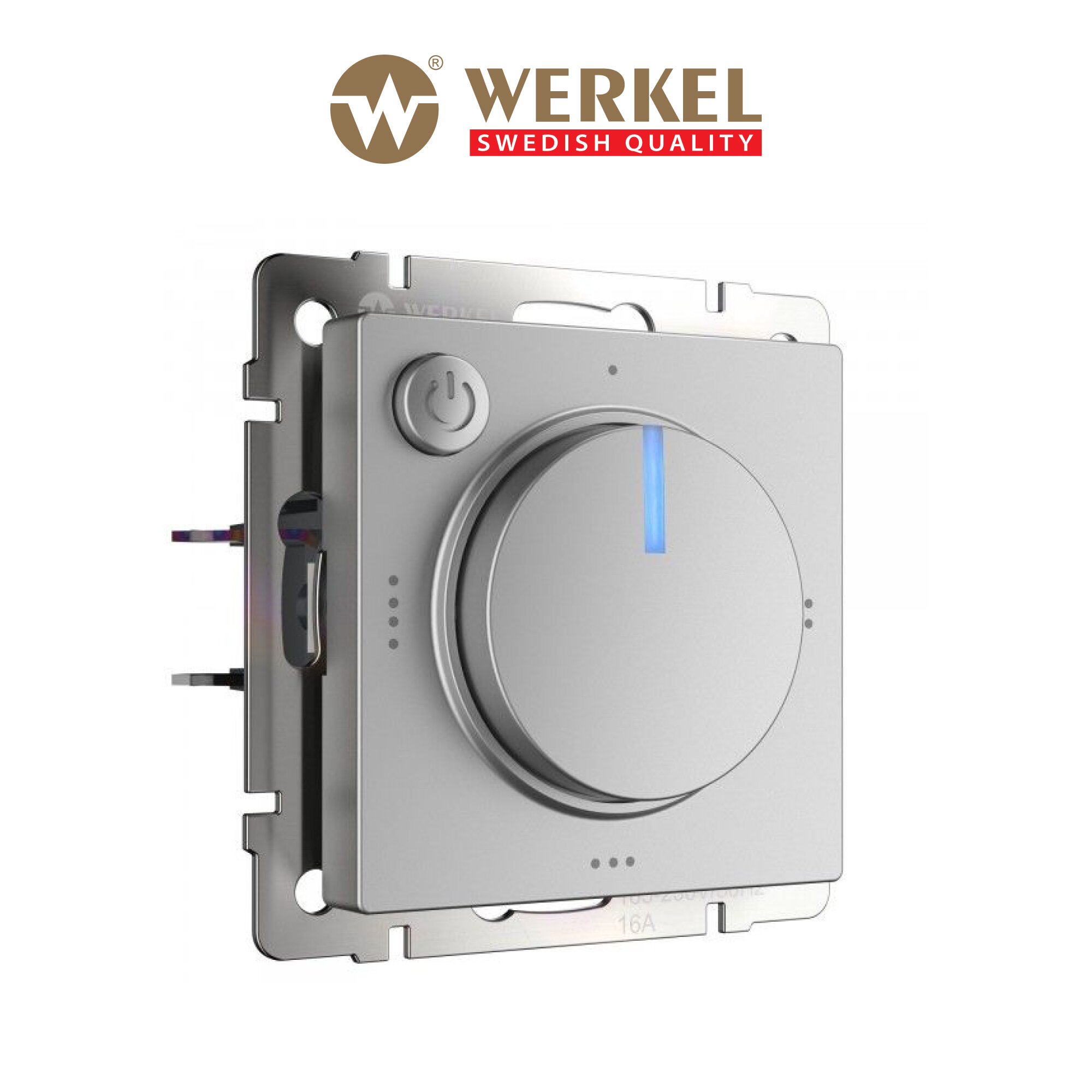 Терморегулятор электромеханический для теплого пола Werkel W1151106 серебряный IP20