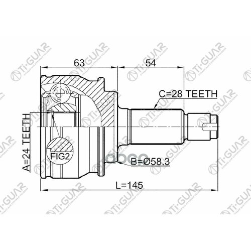 Шрус Tg-9240Su-040 Tiguar 2458328 Out Suzuki EscudoVitara Td54w 4Wd 052005 052008 Ti-Guar арт TG9240 6720₽