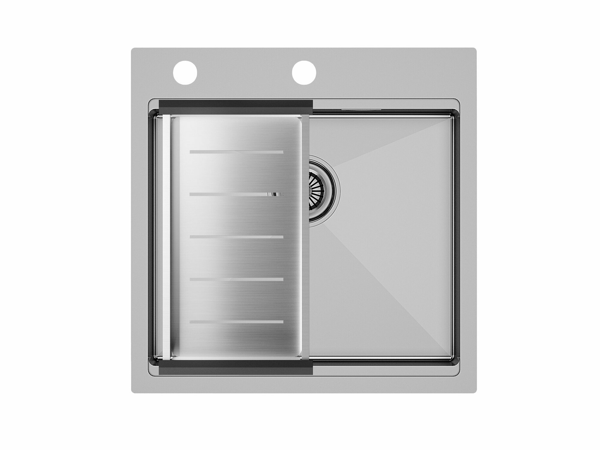 Комплект: мойка из нержавеющей стали KRONER-PRO 51 + коландер ADVANCE в цвет мойки