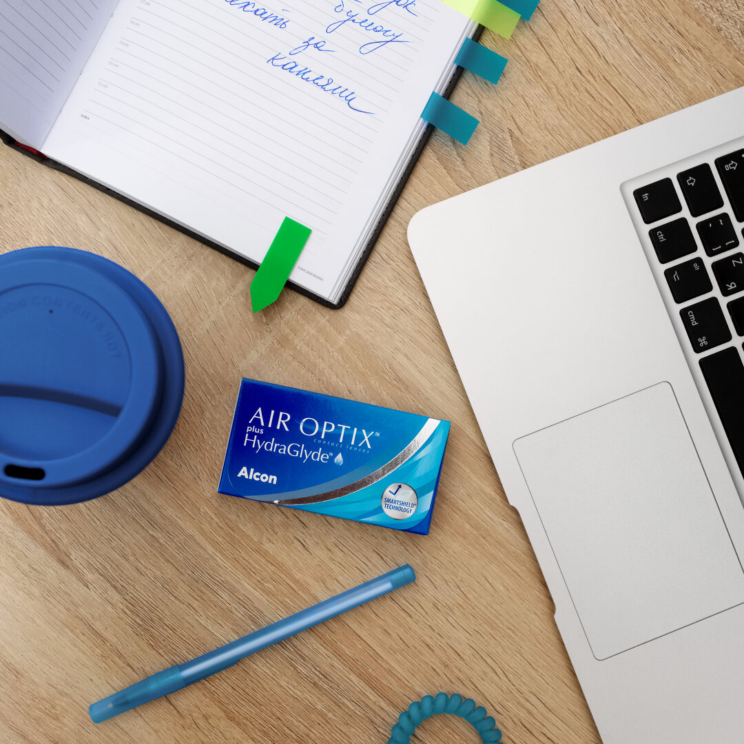 Air Optix plus HydraGlyde (3 линзы) (-3.25/8.6) — фото 1