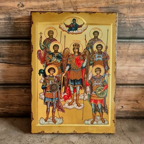 Освящённая икона собор святых воинов, мучеников, 10*13 см акафист святым мученикам адриану и наталии