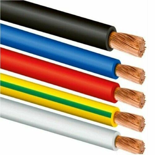 Провод электрический медный ПуГВ 1х2.5 мм2 ГОСТ набор для сборки щитка (красный, синий, жел/зеленый, черный, белый) длина 4м