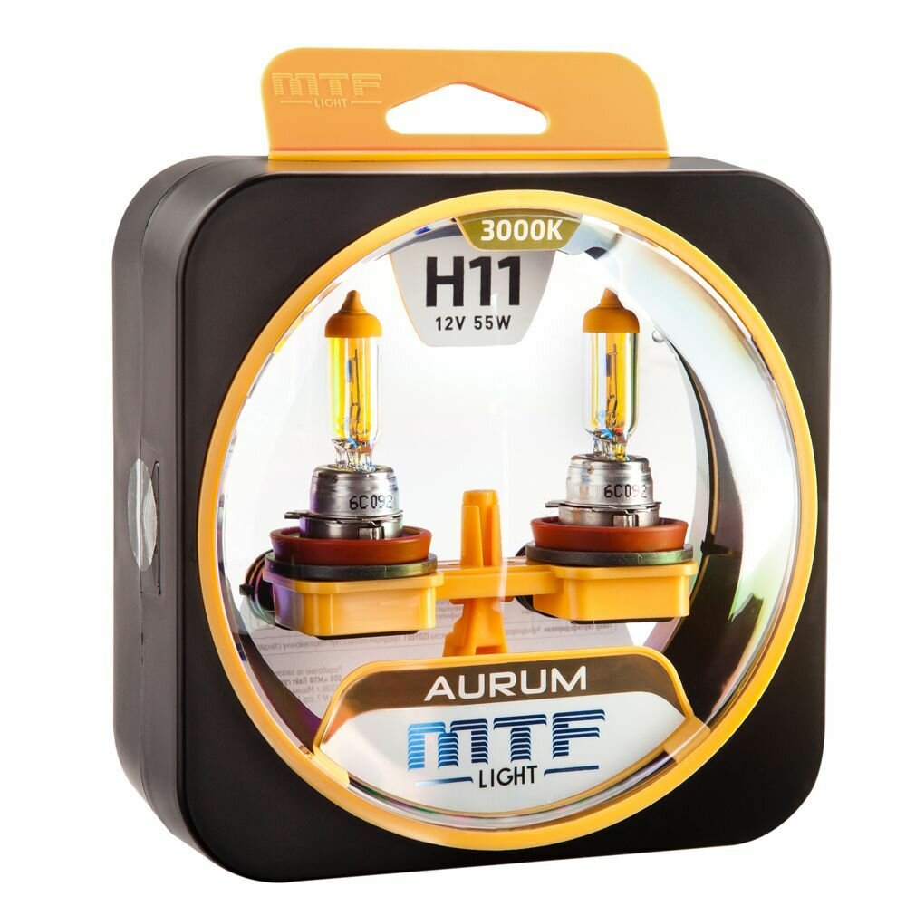 Галогенные автолампы MTF Light серия AURUM H11, 12V, 55W, комп.