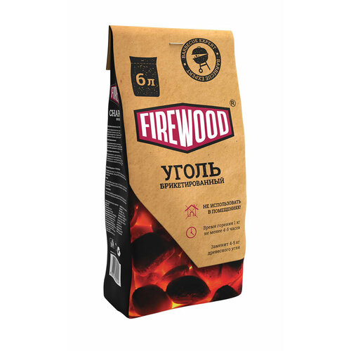 Уголь брикетированный Fire Wood 6л уголь брикетированный fire wood 6 л