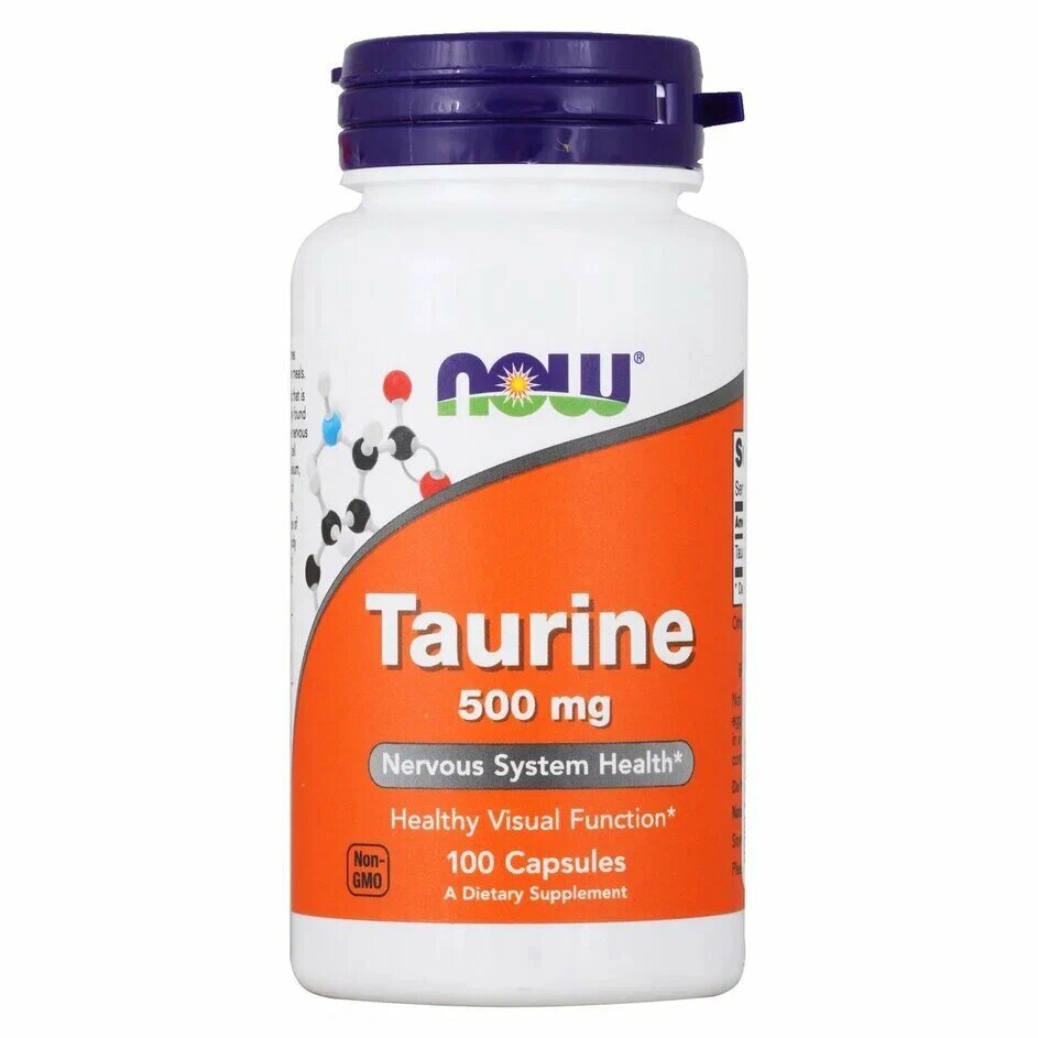 Таурин NOW Taurine 500 мг, 100 капсул