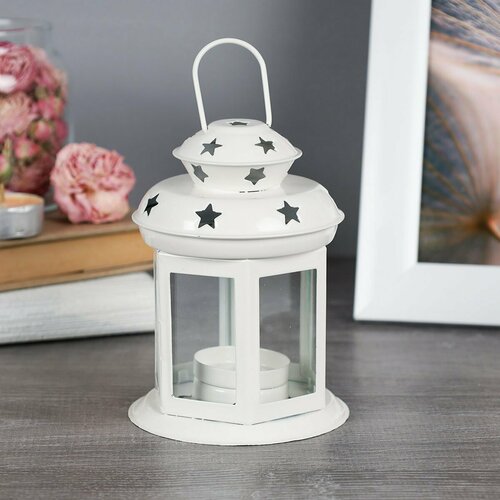 Подсвечник Фонарь белый 13 см 622₽