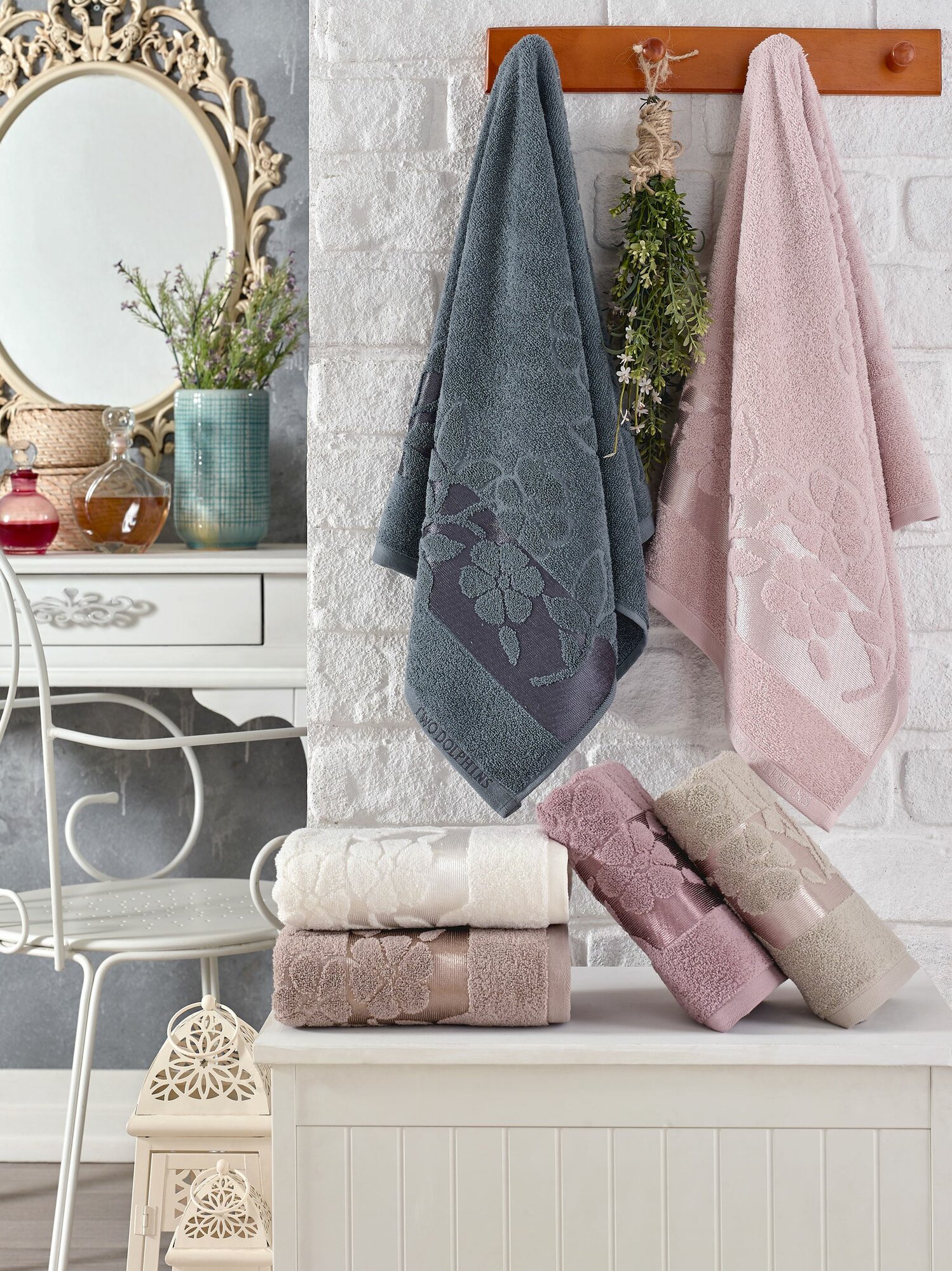 фото Набор полотенец TWO DOLPHINS махровые жаккард 50х90 см (6 штук) AHSEN