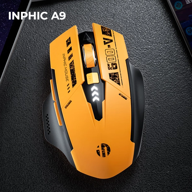 Беспроводная аккумуляторная игровая мышь INPHIC A9 с бесшумными кнопками и увеличенным сроком службы — фото 1