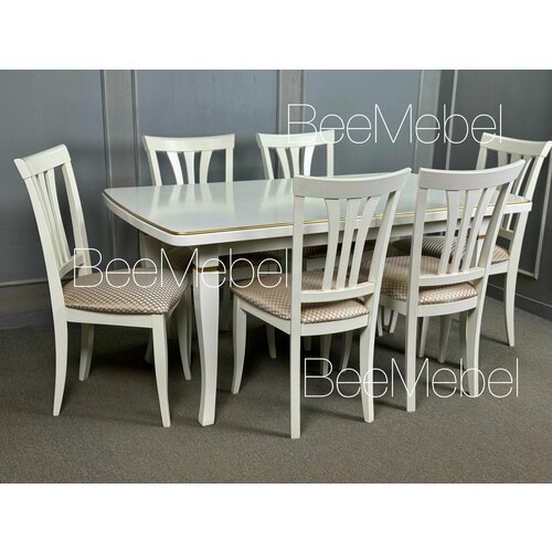 Обеденная группа, стол и 6 стульев. Кухонный стол и стулья, комплект мебели для гостиной