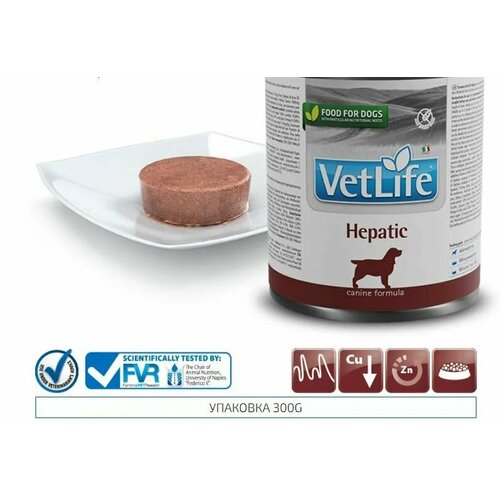 Влажный ветеринарный корм Фармина Farmina VetLife Hepatic паштет для собак - При болезни печени (1 банка 300 гр)