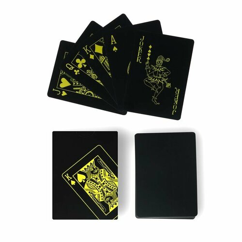 Карты игральные пластиковые Неон светящиеся 30 мкм 88 х 63 см желтые 618₽