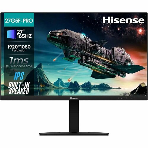 Hisense Монитор 27" Hisense 27G5F-PRO Black (IPS, 1920x1080, HDMI+HDMI+DP, 1 ms, 178°/178°, 250 cd/m, 1000:1, 165Hz) 27G5F-PRO