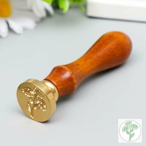 Печать для сургуча с деревянной ручкой Ромашки 9х25х25 см 913₽