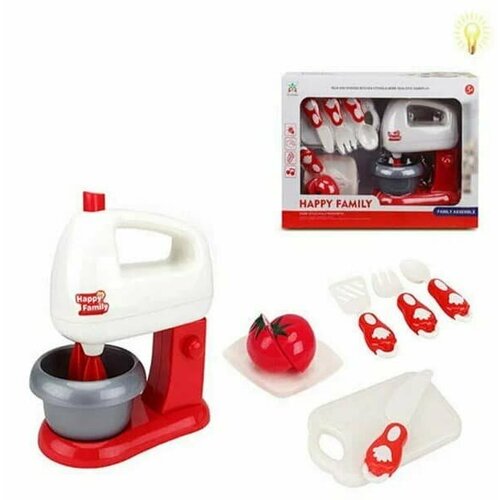 Миксер с аксессуарами на батарейках (свет) в коробке LS8210K