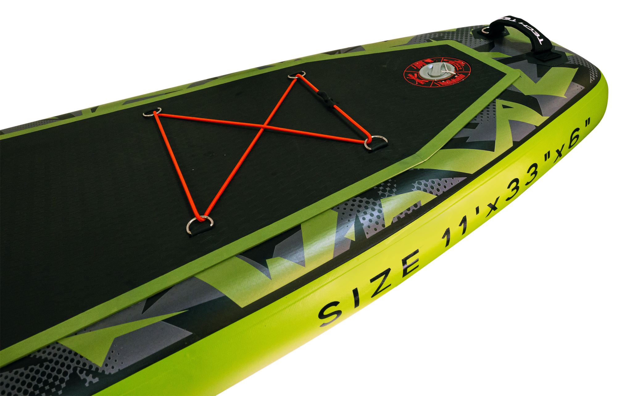 Сапборд TechTeam Hunter 11' (335х83х15) надувной SUP зелёный (каячное весло, сиденье в комплекте) — фото 1