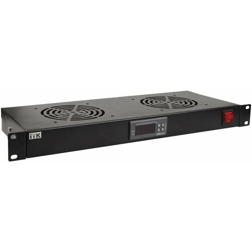 ITK Модуль вентил 1U с цифр термостатом 2 вент черный ITK FM05-1U2TS-R 14690₽