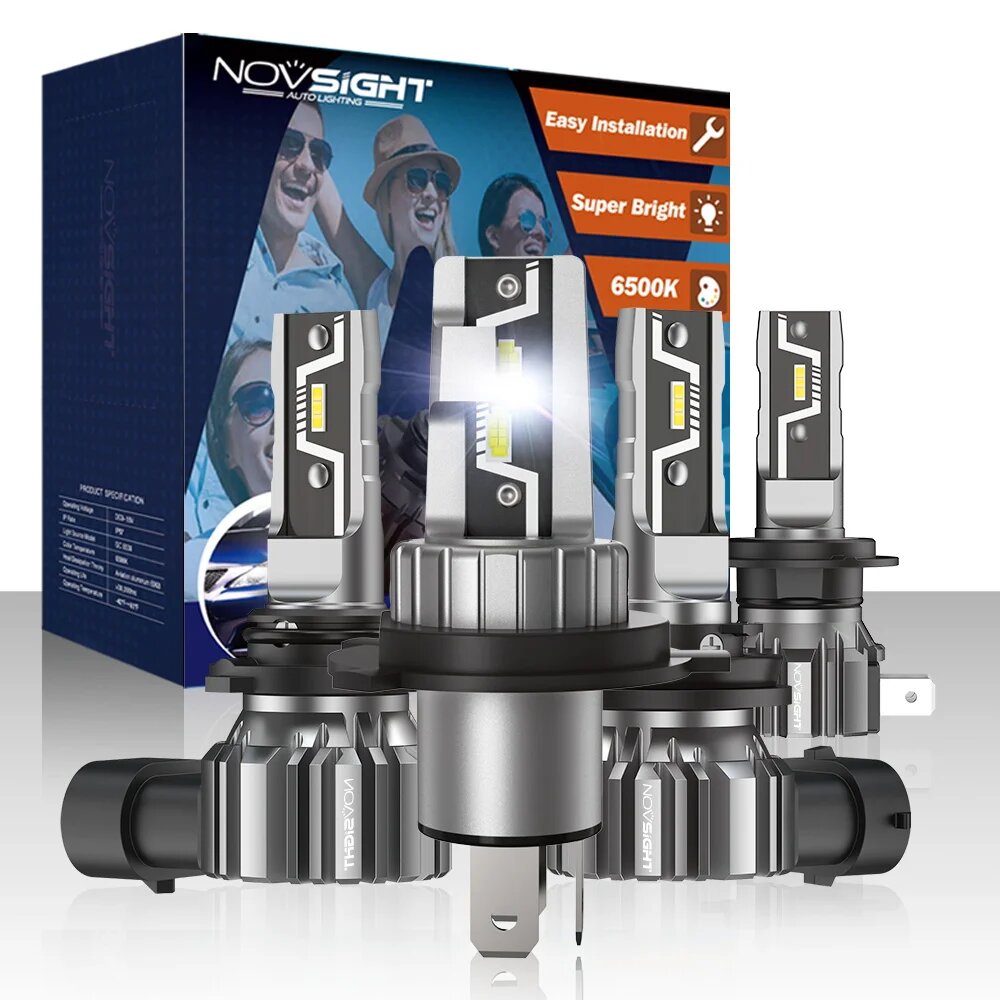 NOVSIGHT N57 H7 супер яркие лампы H4 H11 H8 H9 H1 9005 HB3 9006 HB4 880 881 мини размер 50 Вт 10000LM налобный фонарь 6500 к белая противотуманная фара, 9006/HB4