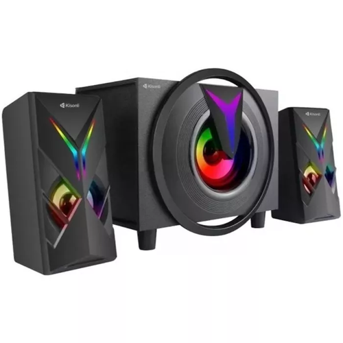Акустическая система Kisonli TM-1000U с сабвуфером и подсветкой RGB Bluetooth AUX TF-карта черный 400000₽