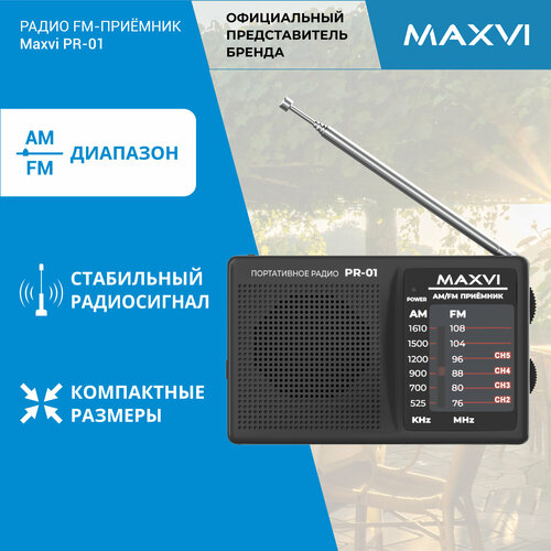 Радио FM-приемник Maxvi PR-01 grey
